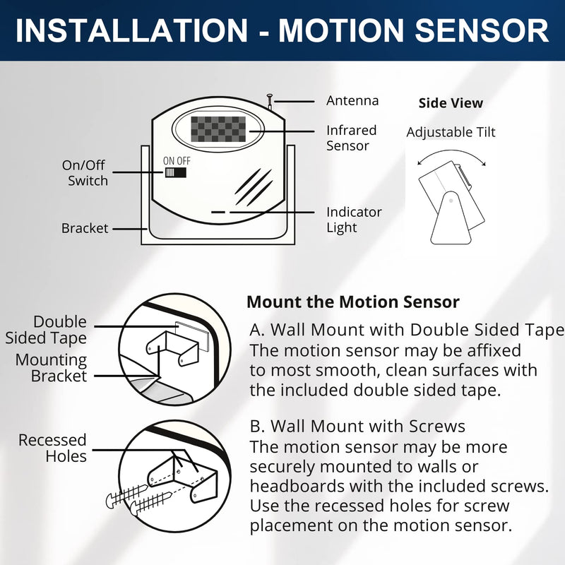 [Australia - AusPower] - SYNLETT Motion Sensor Compatible with Wireless Call System Nurse Call System Alert Alarm for Elderly Patients Caregiver at Door Entry Home Bedside Bathroom 