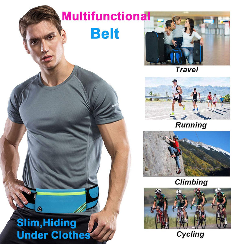 [Australia - AusPower] - Running Belt Waist Pack Bag,Workout Gear,Gym Fitness Fanny Pack for Phone,Cell Phone Holder for Running,Jogging Pocket Belt for Women & Men,Running Accessories Compatible with iPhone 13 12 pro(Blue) Blue 