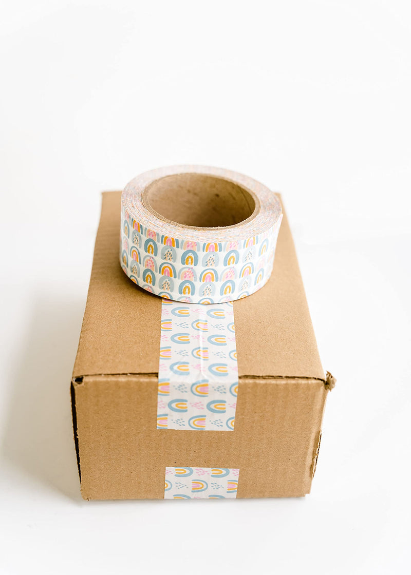 [Australia - AusPower] - Package Mint 2” Colorful Rainbow Tape (110 Yards, 330 ft.), Cute Shipping Tape – Carton Sealing Tape for Sealing Boxes – Crafting Tape Rainbow – Boho Rainbow Packing Tape for Small Business 