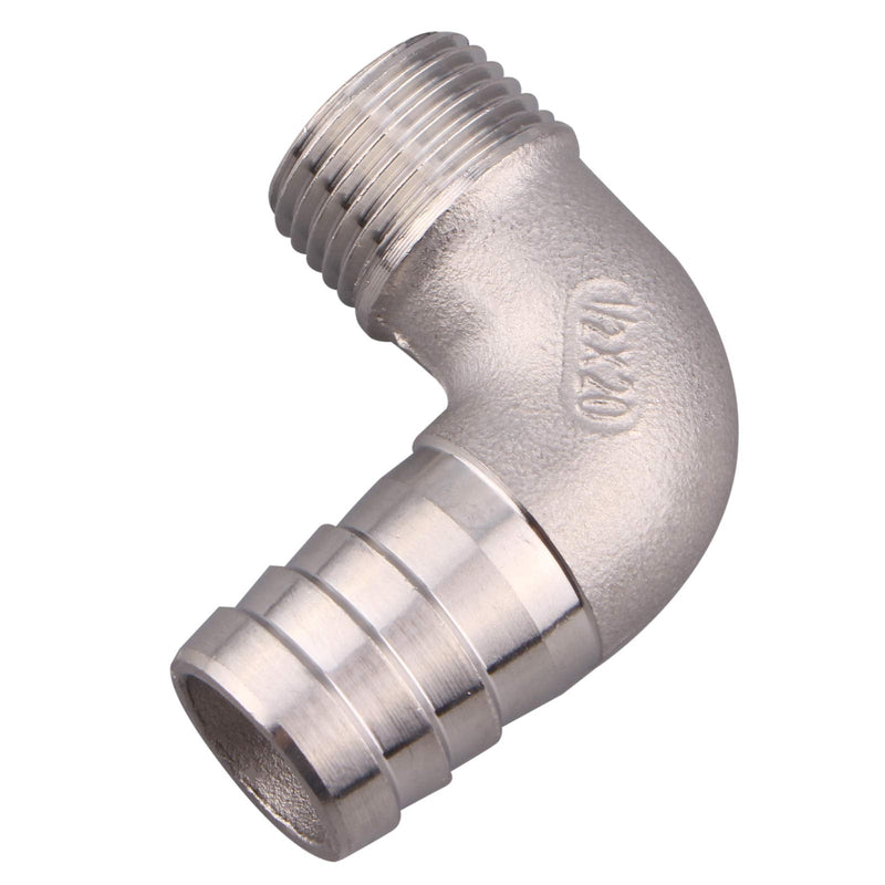 [Australia - AusPower] - DERNORD 3/4" Hose Barb x 1/2" Male NPT Stainless Steel 90 Degree Elbow- Home Brew Pipe Fitting 