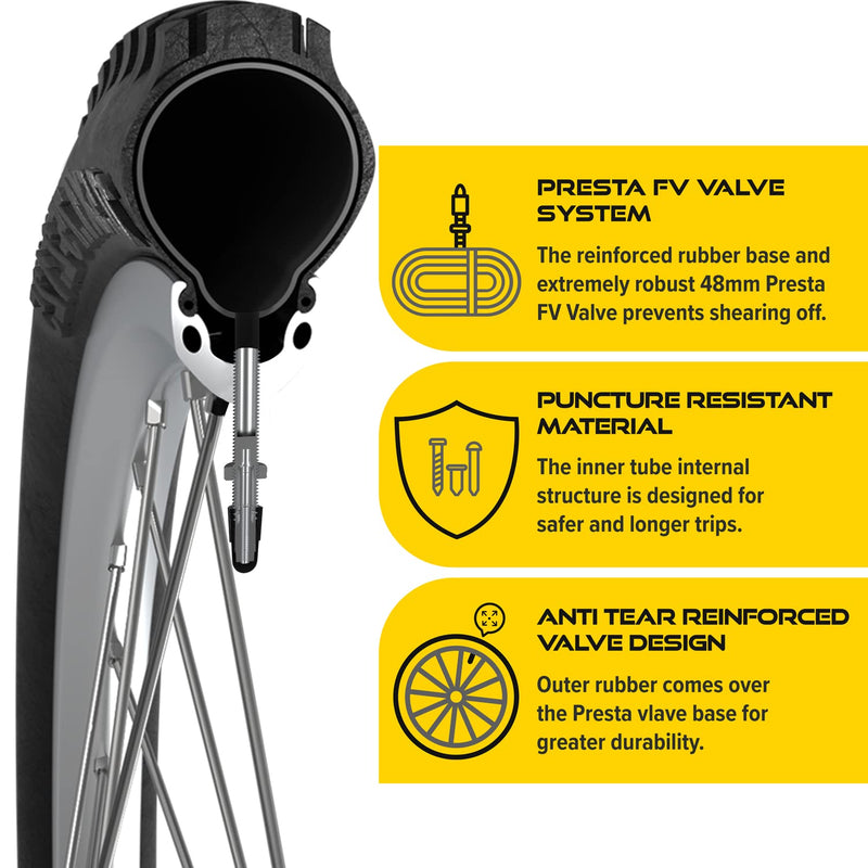 [Australia - AusPower] - Ultraverse Bike Inner Tube for 26, 27.5, 29 X 1.75/1.95/2.10/2.125 inch Bicycle tire Sizes with Presta Valve - Rubber Tubes for Mountain and Trail, Cruisers, MTB, and All Terrain Bikes – Set of 2 PRESTA 26'' x 1.75/2.125 