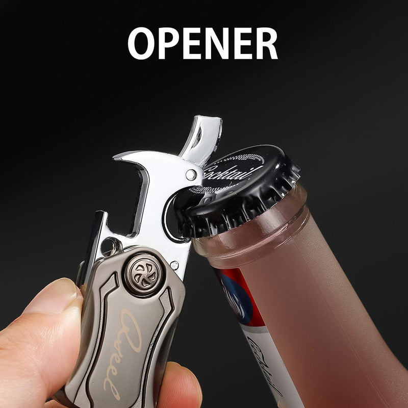 [Australia - AusPower] - QSEEL Keychain Holder Fingertip Gyro Key Chain Ring Double Rings Spinner Key Ring with Small Knife Bottle Opener Gift for Mother Father Brother Sister Class Mates 