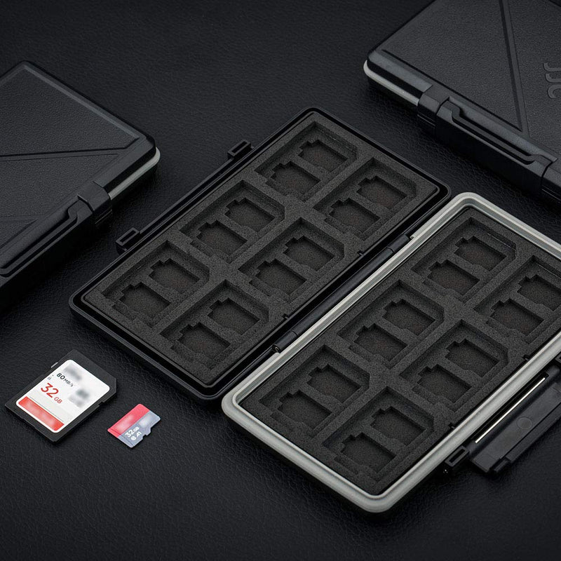 [Australia - AusPower] - Kiorafoto 36 Slots Memory Card Case Holder Water-Resistant Keeper Wallet for 12 SD SDHC SDXC + 24 TF MSD MicroSD MicroSDHC MicroSDXC Memory Cards Storage Organizer For 12 SD + 24 TF / MSD 
