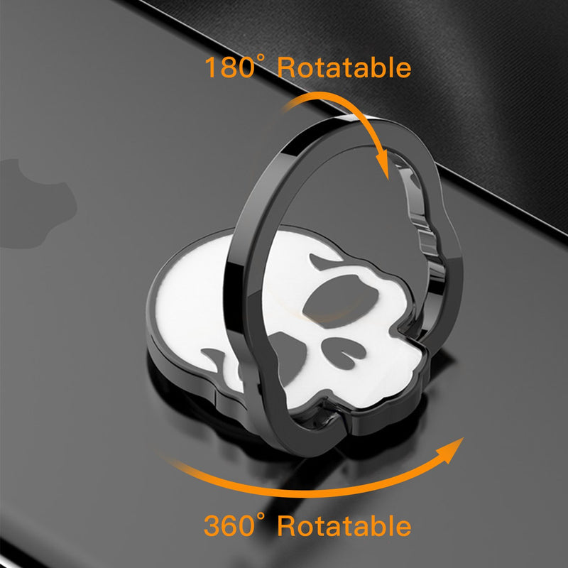 [Australia - AusPower] - homEdge Cell Phone Skull Ring Grip, Set of 2 Packs 360° Adjustable Finger Ring Holder, Suitable for Magnetic Car Mount Kickstand for Cell Phone-Black and White Black and White 