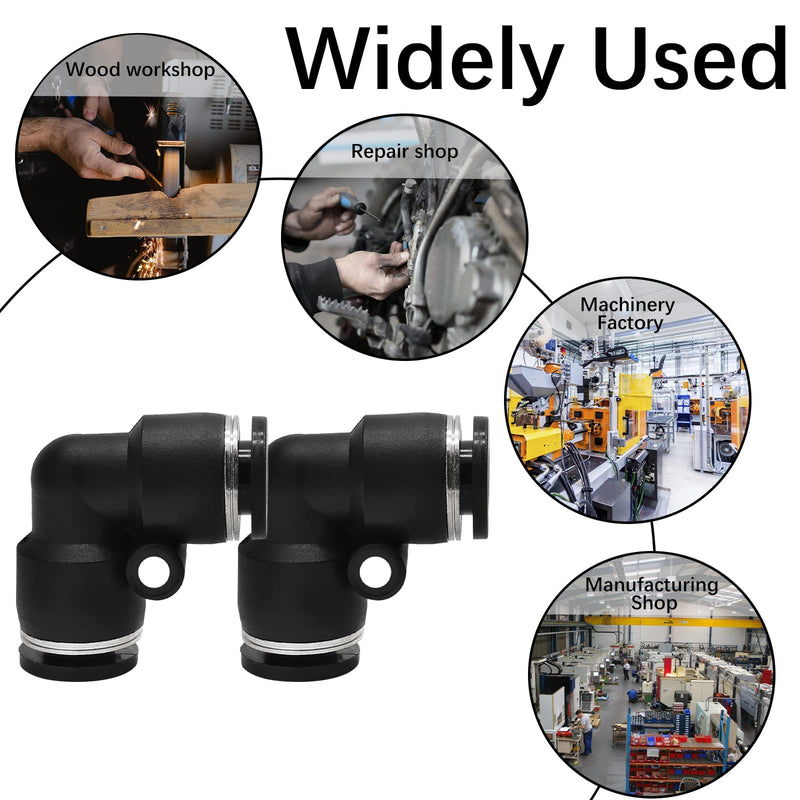 [Australia - AusPower] - Rierdge 10 Pcs Elbow 1/4 inch OD Pneumatic Quick Connect Fittings, Plastic Push to Connect Tube Fittings Push Lock 