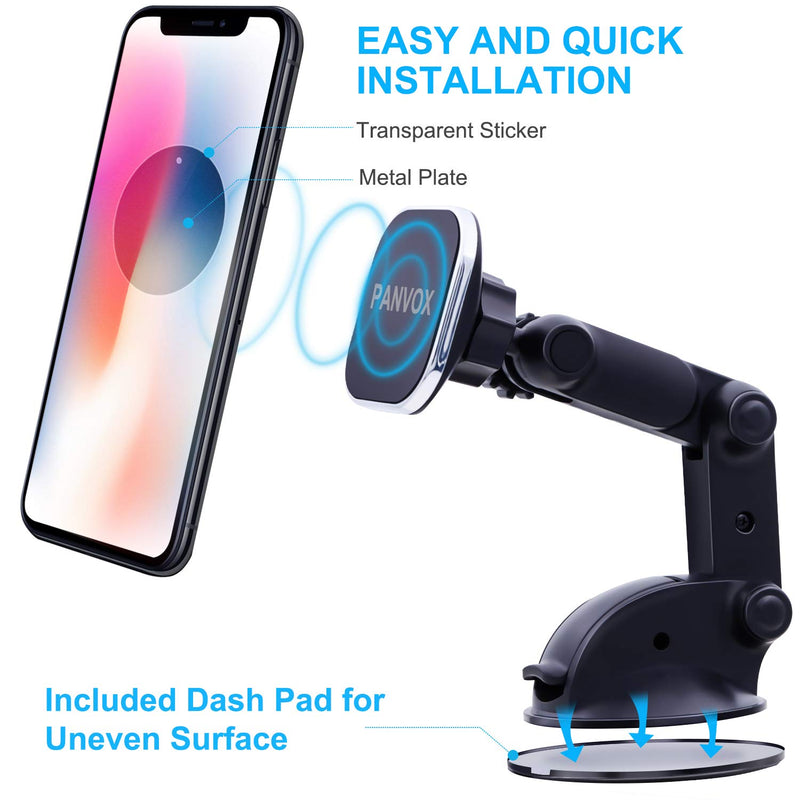 [Australia - AusPower] - Magnetic Phone Car Mount, Panvox Universal Dashboard Windshield Car Phone Mount Holder with Upgraded 3.2" Suction Cup,8 Strong Magnets Compatible with iPhone 11 Pro X XS Max XR Galaxy Note10 S10 