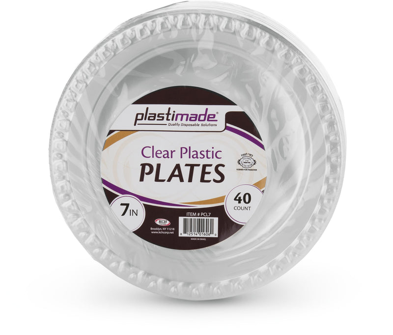 [Australia - AusPower] - [80 Count] Plastimade 7 Inch Appetizer Plates Clear Disposable Heavy Duty Plastic, Ideal For Wedding, Catering, Parties, Buffets, Events, Or Everyday Use, 2 Packs 7" Plates 