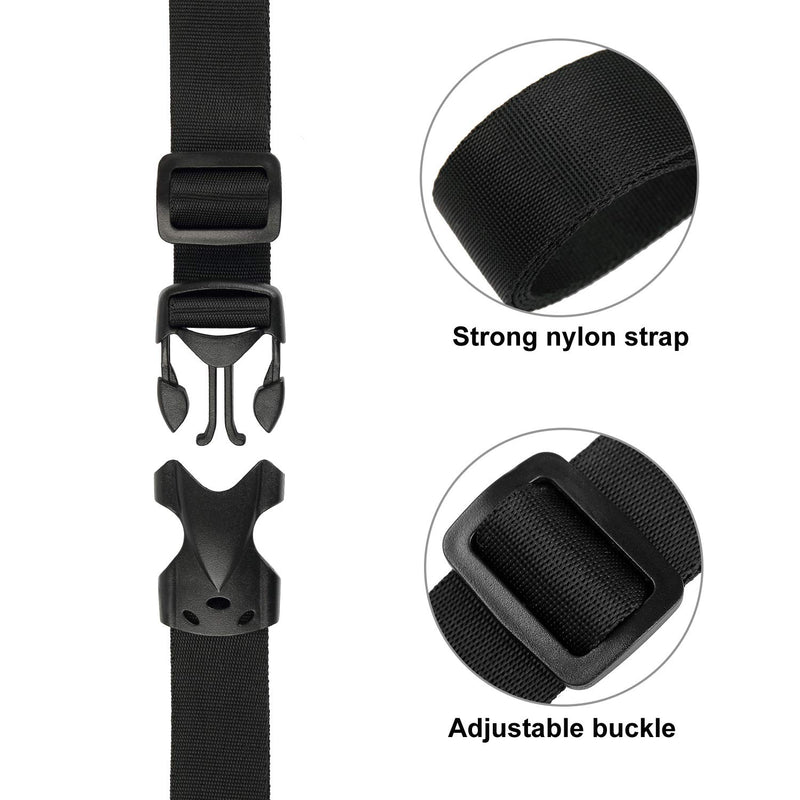 [Australia - AusPower] - Utility Straps with Buckle Quick-Release Adjustable 58" Length Nylon Straps Black, 4 Pack 