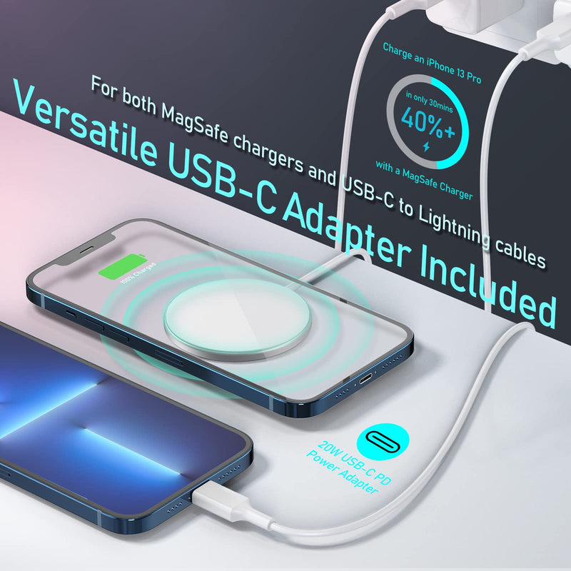 [Australia - AusPower] - Magnetic Wireless Charger for iPhone 13 iPhone 13 Pro, Wireless Charging Pad with 5ft Cable with USB-C Connector, Fast Charger Pad Compatible with iPhone 12 Mini Pro Max and AirPods 2 Pro 