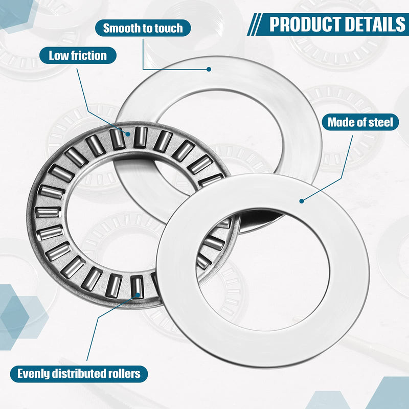 [Australia - AusPower] - 10 Sets Thrust Needle Roller Bearings with Washers 0.75 Inch Bore 1.25 Inch OD Industrial Bearing with Nice Load Carrying Capacity and Stiffness NTA1220 2TRA Thrust Needle Roller Bearing 