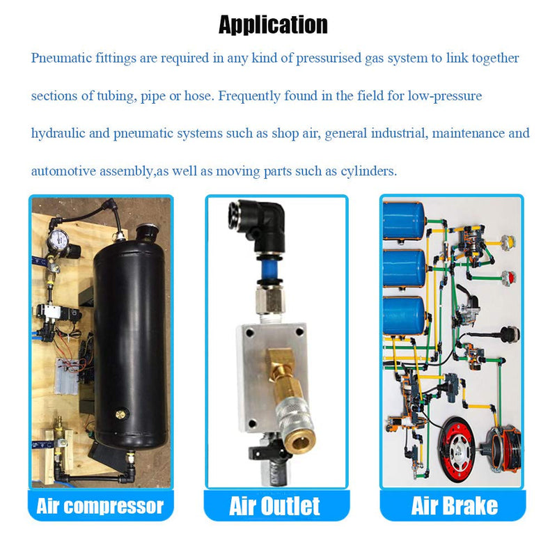 [Australia - AusPower] - Jienk 10PCS Pneumatic Union Elbow Push to Connect Fittings, PBT Plastic 90 Degree 1/2"x 1/2" Tube OD Quick Connector for Air Compressor Air Brake Shop Air 1/2"x 1/2" 
