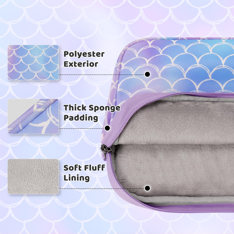 [Australia - AusPower] - Choco Mocha Tablet Bag for Kids（10inch & 12.5inch） 10inch（10.5 x 8.5 x 1.3） Mermaid-Purple 10inch 