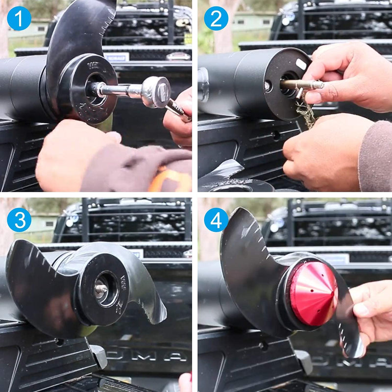 [Australia - AusPower] - Eliminator Trolling Motor Prop Nut Aluminum GFEL-MK-BK-DP Replace for MinnKota 35-70 lb Models (Black) 