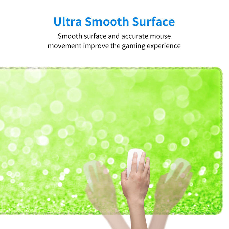 [Australia - AusPower] - Lime Green Glitter Gaming Mouse Pad Large XL Long Extended Pads Desk Mat Big Mousepad for Home Office Decor Accessories Lime Green Glitter 