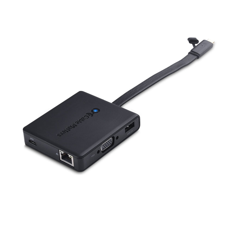 [Australia - AusPower] - Cable Matters USB C Hub with HDMI, DisplayPort, VGA, USB 2.0, Fast Ethernet, 60W Charging - Thunderbolt 4 / USB4 / Thunderbolt 3 Port Compatible with MacBook Pro, Dell XPS, HP Spectre x360 and More 