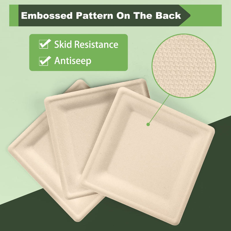 [Australia - AusPower] - Aimisin Disposable Bagasse Plates Biodegradable Natural Sugarcane Plates Heavy-Duty Compostable Plate for Parties BBQs Camping Wedding and Everyday Use (Round Plates 8'' - 40 pack) Round Plates 8'' - 40 pack 