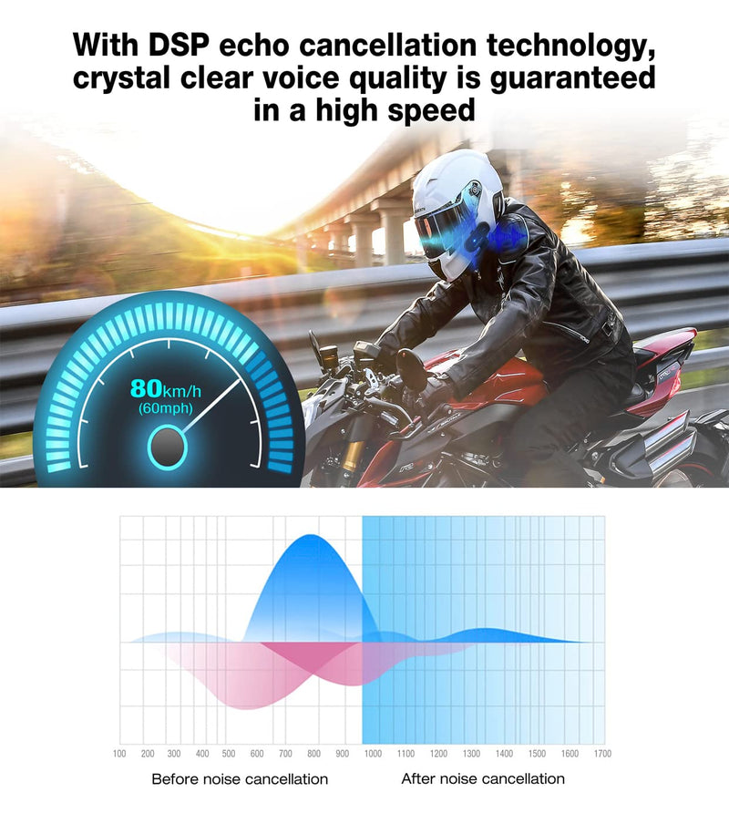 [Australia - AusPower] - Bluetooth Intercom for Helmet,FreedConn T-COMVB 800M,2-Way Motorcycle Helmet Bluetooth Headset,Motorcycle Bluetooth Communication System for Ski/ATV/Dirt Bike/Off,Bluetooth for Motorcycle Helmet TCOM-VB Hard Mic 1PACK 