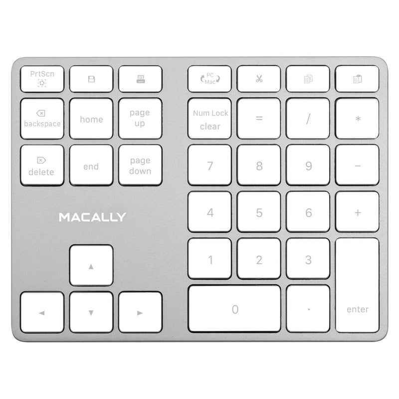 [Australia - AusPower] - Macally Wireless Number Pad for Mac & PC and a Wireless Bluetooth Mouse, Work with Numbers More Efficiently 