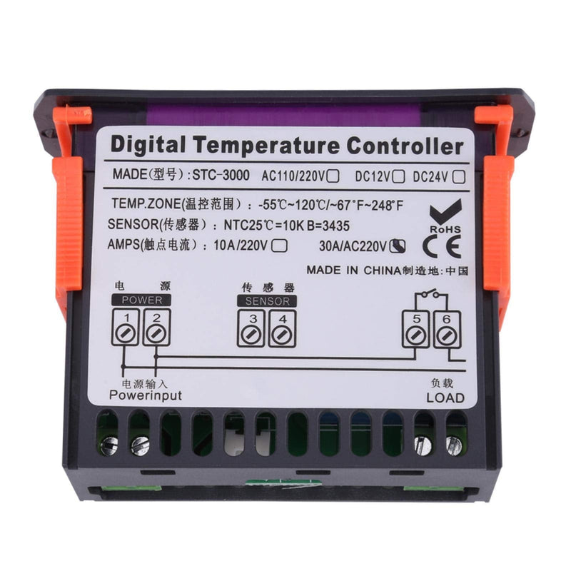 [Australia - AusPower] - STC-3000 110V-220V Touch Digital Temperature Controller Thermostat with Sensor -55 to 120 °C,Temperature Controlling for Farms Greenhous Storage Room(110-220V 30A) 