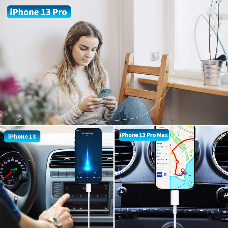 [Australia - AusPower] - [Apple MFi Certified] iPhone Fast Car Charger, Kassdin Aluminum Alloy 4.8A Dual USB A Car Fast Lighter Charger with 2Pack Original Lighting Cable, Dual Port Car Charger Adapter for iPhone/iPad/Airpods 