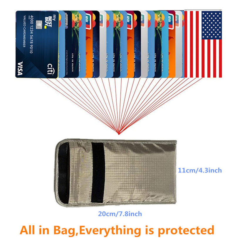 [Australia - AusPower] - ThuroLeo Faraday Bag Compatible with iPhone 14 15 Security Pouch Anti-Radiation Sleeve for Cell Phone Key RFID 5G EMF GPS Phone Sleeve 2 Layer Signal Blocking Pouch Maternity Wallet Case (Gary) Gary 