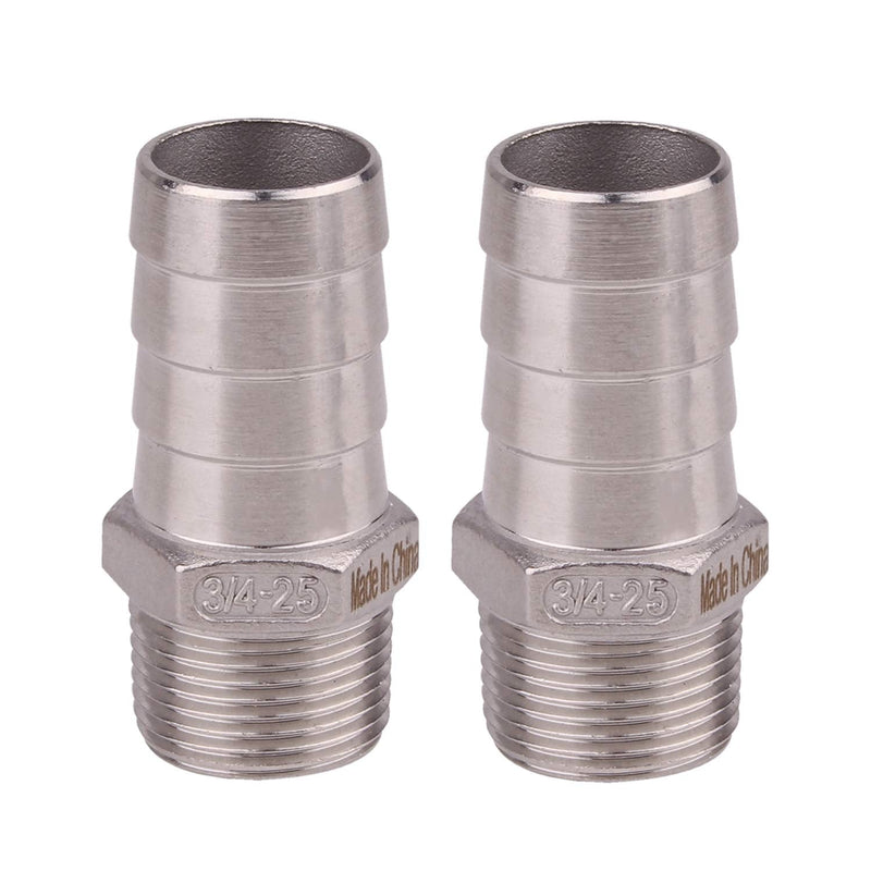 [Australia - AusPower] - DERNORD Stainless Steel 1" Hose Barb x 3/4" NPT Male - Home Brew Pipe Fitting Pack of 2 