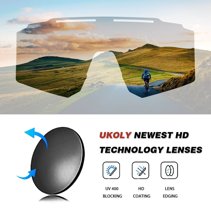 [Australia - AusPower] - Ukoly Cycling Sunglasses for Men Women with 3 Interchangeable Lenses, Polarized Sports Sunglasses, Baseball Sunglasses 1 Lens/Pink 