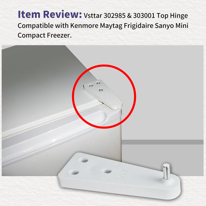 [Australia - AusPower] - Vsttar 302985 & 303001 Mini Compact Freezer Top Hinge Compatible with Kenmore Maytag Frigidaire Sanyo 