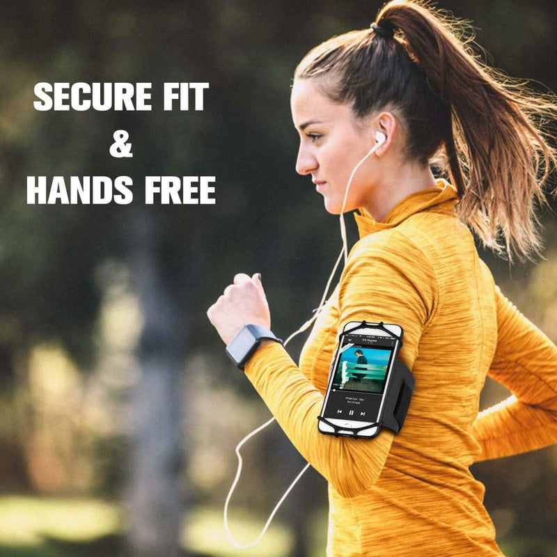[Australia - AusPower] - 180° Rotatable Armband for Cell Phone, BeeAktiv Universal Phone Holder for Workout Exercise Like Running,Jogging, Lifting, Fit with Android and iPhone, Samsung, iPhone, Google Pixel 