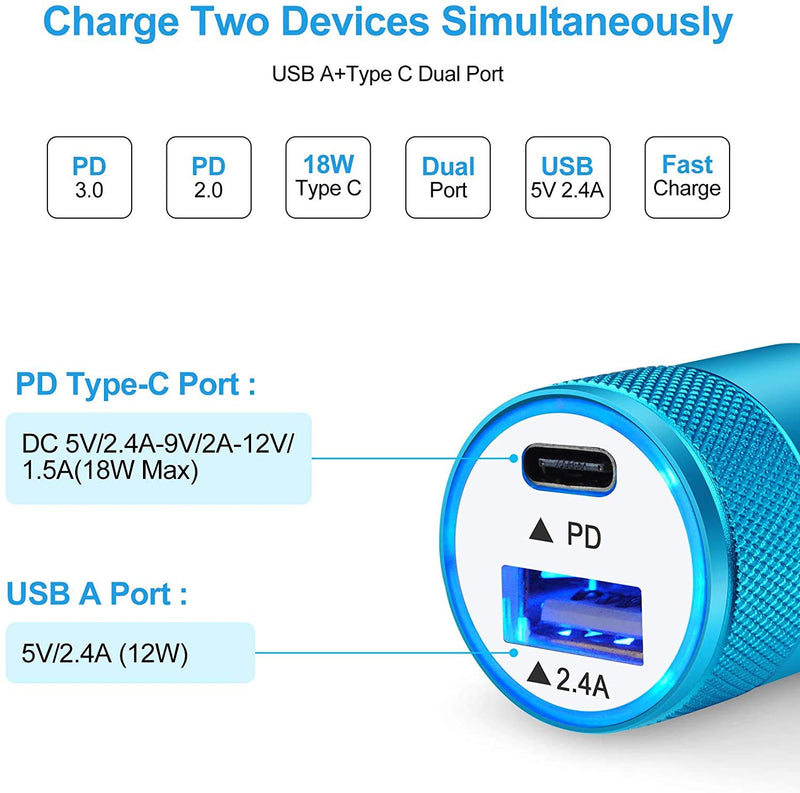 [Australia - AusPower] - USB C Car Charger,Dual 30W Fast Charging Compatible for Samsung Galaxy S21 Plus/Ultra/S20 FE/Plus/Note 20/Ultra/10/9/8/S10e/S9/S8/A21/A52/ A42/A32/A72,Pixel 6 Pro,Rapid Automobile Adapter Type C Cable 