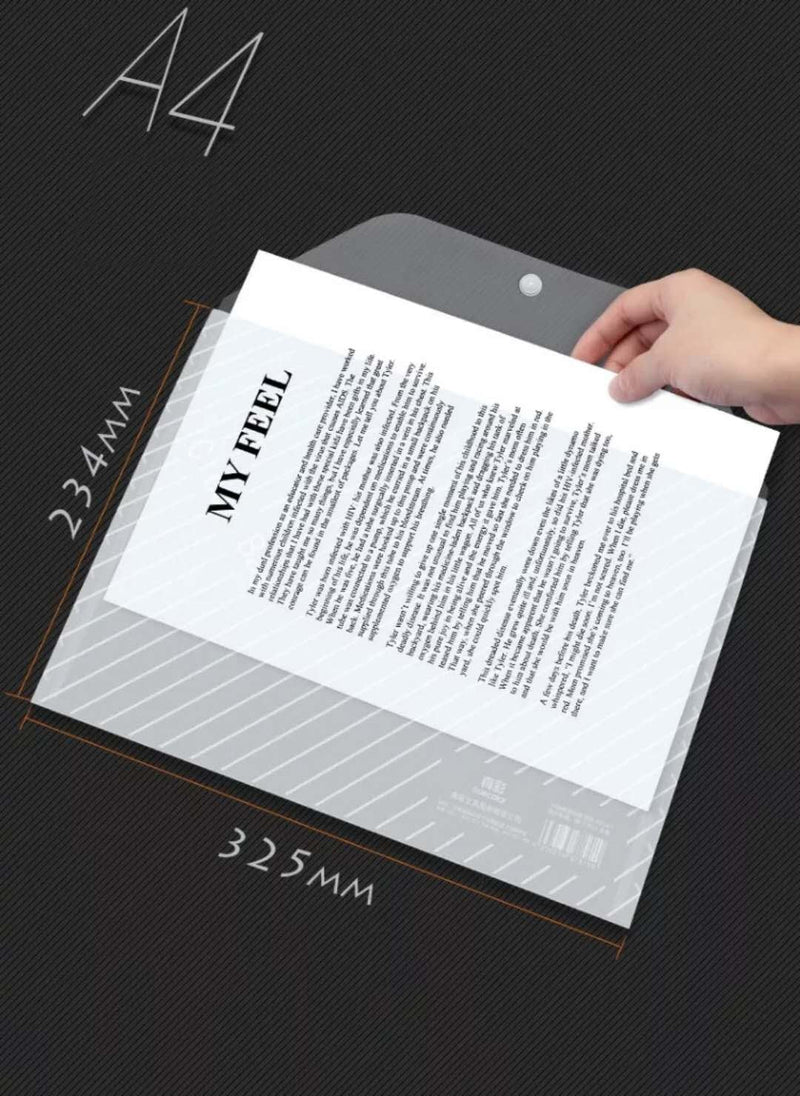 [Australia - AusPower] - Premium Envelope Wiekyze Poly Envelope 12 Pcs Plastic Document Envelopes with Snap Button Quality Clear Document Folder for A4 Size 