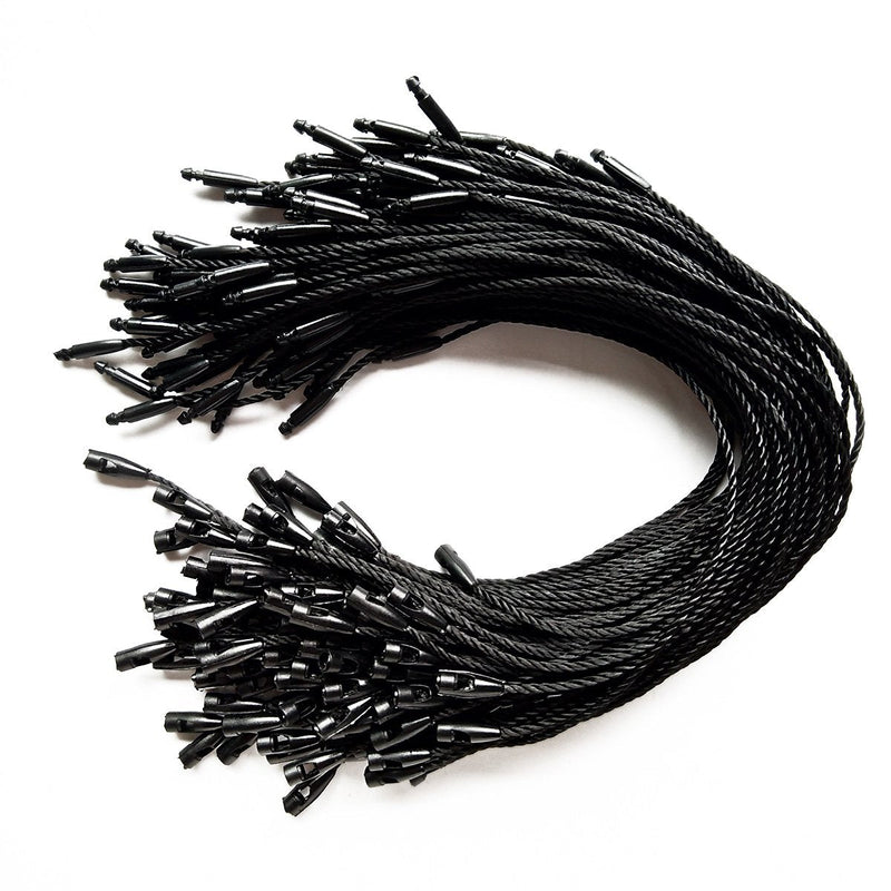 [Australia - AusPower] - LGEGE 500 pcs 7.5-inch Black Hang Tag Nylon String Snap Lock Pin Loop Fasteners Hook Ties Black 500pcs 