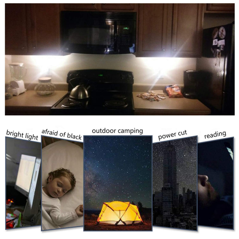 [Australia - AusPower] - VOKARO USB Light,Night Light Plug in,Small Led Light Stick with 8 Lamp Beads for Power Brick/Portable Power Station(Pack of 4)(White) White 4 Count (Pack of 1) 