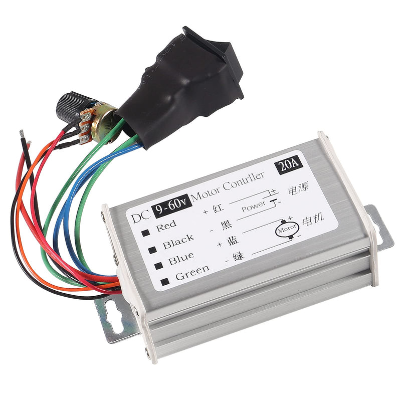 [Australia - AusPower] - UMLIFE 2PCS DC Motor Speed Controller 9-60V Forward/Reverse High Power PWM Control Switch Motor Speed Regulator DC 12V 24V 36V 48V 60V 20A 1200W 