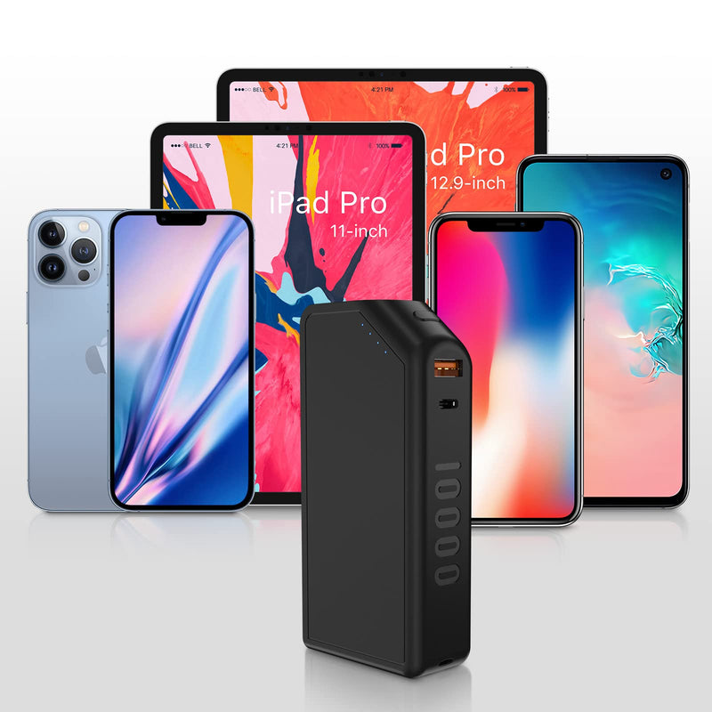 [Australia - AusPower] - 10000mAh Portable Charger PD 18W, BONAI USB C Power Bank with Wall Plug Highspeed External Battery Pack for iPhone 13, iPhone 12, Samsung Galaxy and More, Black 