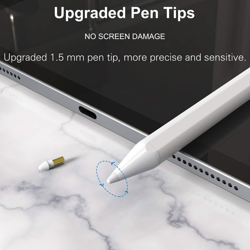 [Australia - AusPower] - SPEATE Stylus Pen for iPad with Palm Rejection (2018-2020) Active Touch Screen Digital Pencil Fine Point Compatible with Apple iPad 