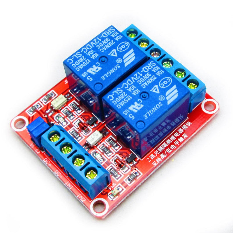 [Australia - AusPower] - Hailege 2pcs DC 12V 2 Channel Relay Module with Isolated Optocoupler High and Low Level H/L Level Trigger Module Triggered by DC 12V 