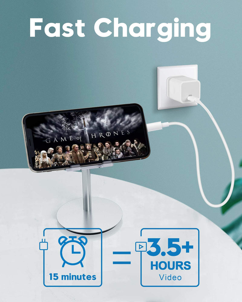 [Australia - AusPower] - LUOSIKE iPhone 13 12 Charger MFi Certified, USB C Charger 20W PD Power Adapter Wall Plug with 6FT USB-C to Lightning Cable Fast Charging for iPhone 13/13 Mini/13 Pro Max/12/11/XS/XR/X/8/Plus 