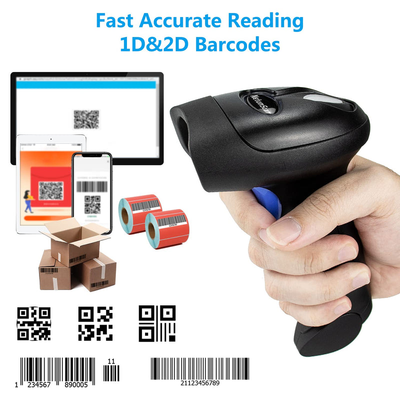 [Australia - AusPower] - Wireless QR Bar Code Scanners Readers for Computers, NetumScan 1D 2D Automatic Handhold USB Barcode Scanner for Store, Warehouse POS 