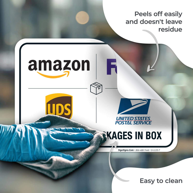 [Australia - AusPower] - Package Delivery Sign, Delivery Instructions FedEx Amazon Ups USPS Sign, 10x7 Inches, 4 Mil Vinyl Decal Stickers Weather Resistant UV Protected, Made in USA by Sigo Signs 