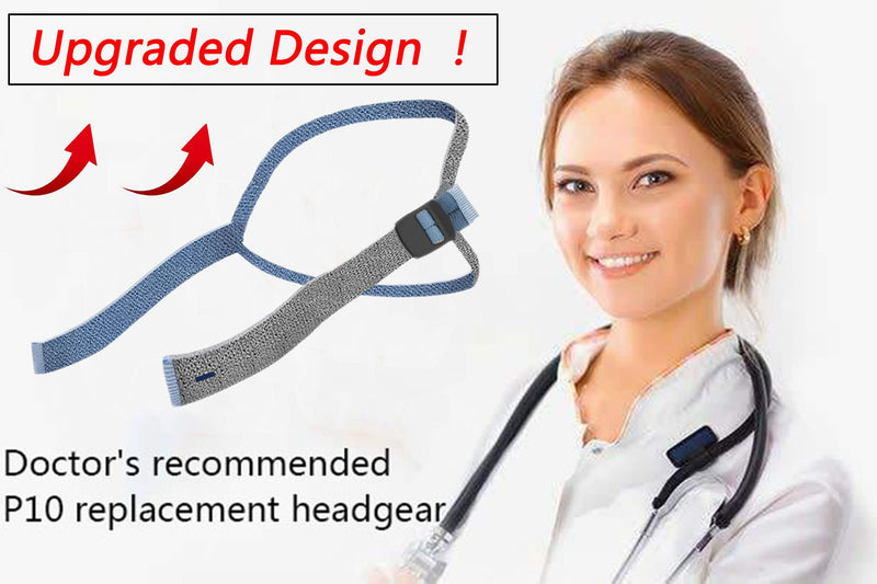 [Australia - AusPower] - Advanced Upgraded P10 Replacement Headgear Strap Compatible with ResMed Airfit P10/N30, Upgraded Fully Adjustable Quick-fit with Clip Connected Design Premium Durable Elastic Material - 2 Pack Gray 