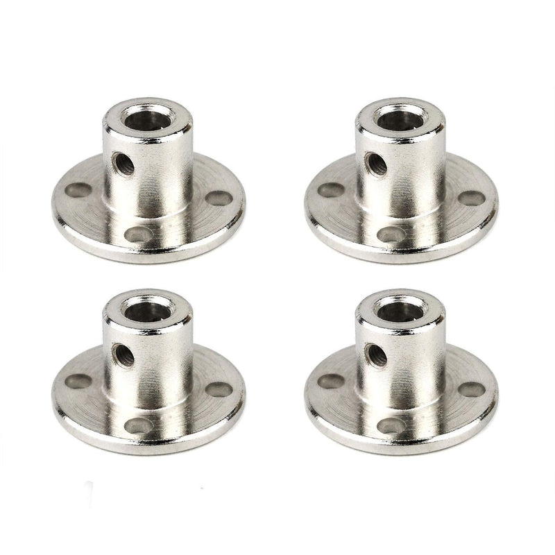 [Australia - AusPower] - 4Pcs 5mm Rigid Flange Shaft Coupling, Guide Shaft Support Coupler High Hardness Metal Axis Bearing Fittings Motor Connector 