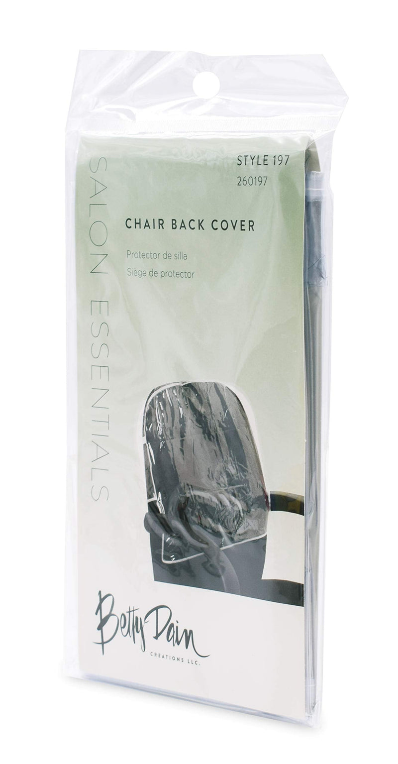 [Australia - AusPower] - Betty Dain Deluxe Chair Back Cover, Round, Prevents Damage to Spa / Salon Upholstery from Stains, Chemicals, Moisture, and Wear, Fits Most Salon Chairs, Clear, 21.5 x 16 x 3 1 Count (Pack of 1) 