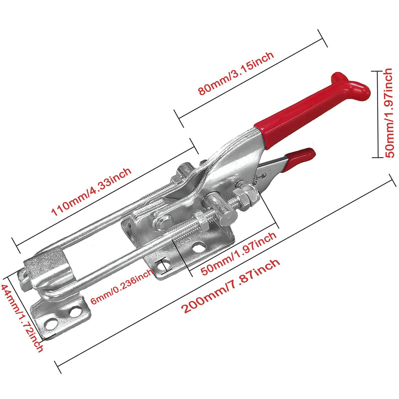 [Australia - AusPower] - Accessbuy Toggle Latch Clamp,U Bolt Self-Lock Large Toggle Latch,2000Lbs Holding Capacity,Adjustable Heavy Duty Latch Hardware for Cabinet Door, Machine,Smoker lid,Tire Carrier and More (7.87 inch) 2pcs 