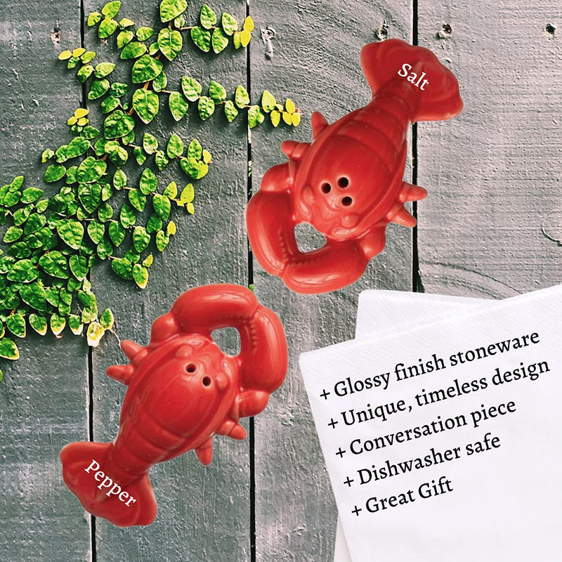 [Australia - AusPower] - Creative Co-Op Lobster Salt & Pepper Shaker Set, 2 inches (Red) Red 