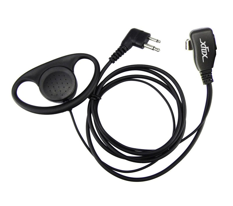 [Australia - AusPower] - XFOX 2Pin Advanced D Shape Clip-Ear PTT Headset Earpiece Mic for Motorola 2 Way Radios GP88S GP300 GP68 GP2000 GP88 GP3188 CP040 CP1200 A8 A6 A10 A12 Walkie 