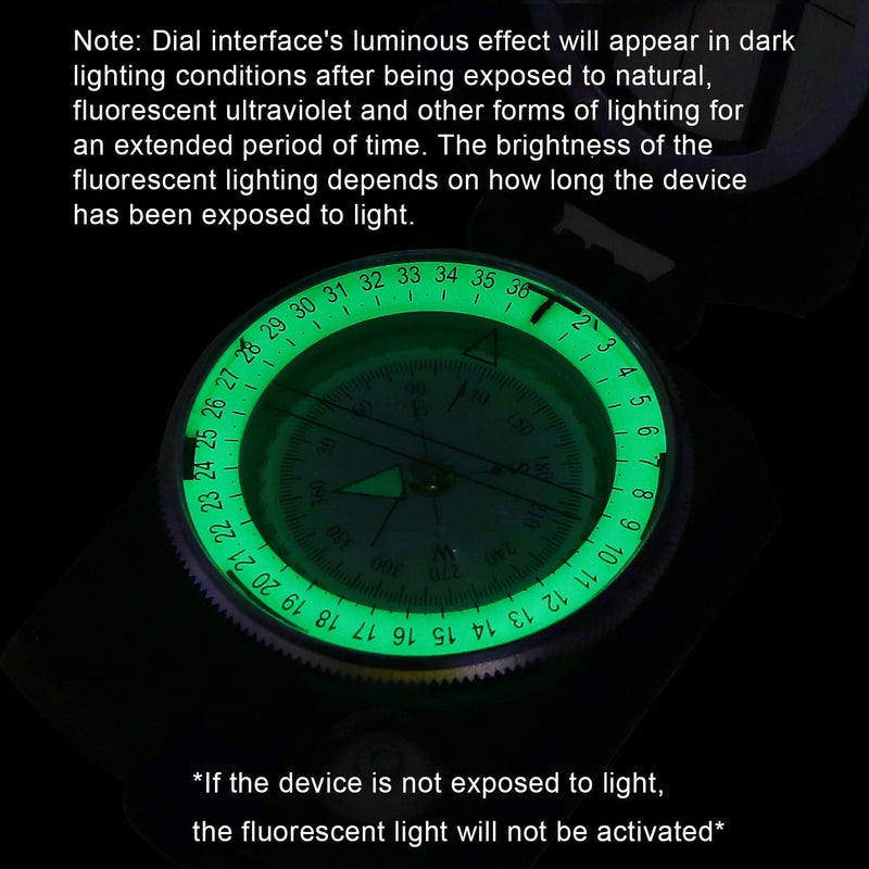 [Australia - AusPower] - Sportneer Military Lensatic Sighting Compass, Backpacking Survival Camping Compass Compact Handheld Compass with Declination with Carry Bag, Waterproof Boy Scout for Camping Hiking Hunting Outdoor 