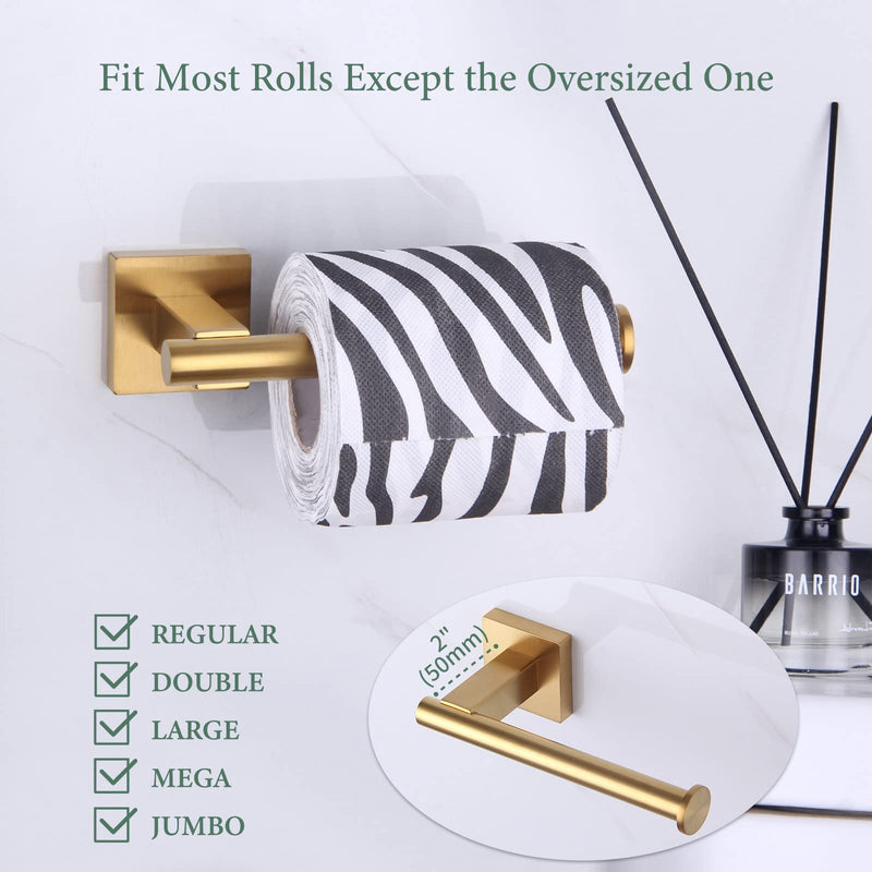 [Australia - AusPower] - Suyar Double Towel Hook Bundle with Toilet Paper Holder (Brushed Gold) 