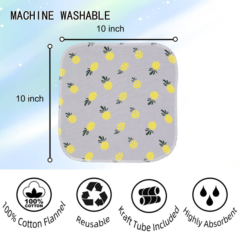 [Australia - AusPower] - Paperless Towels Roll Washable 100% Cotton Cloth, Reusable Paper Towels - 25 Pack with Durable Cardboard Roll - 10" X 10" Zero Waste Reusable Napkins Eco Friendly Paperless Paper Towels 