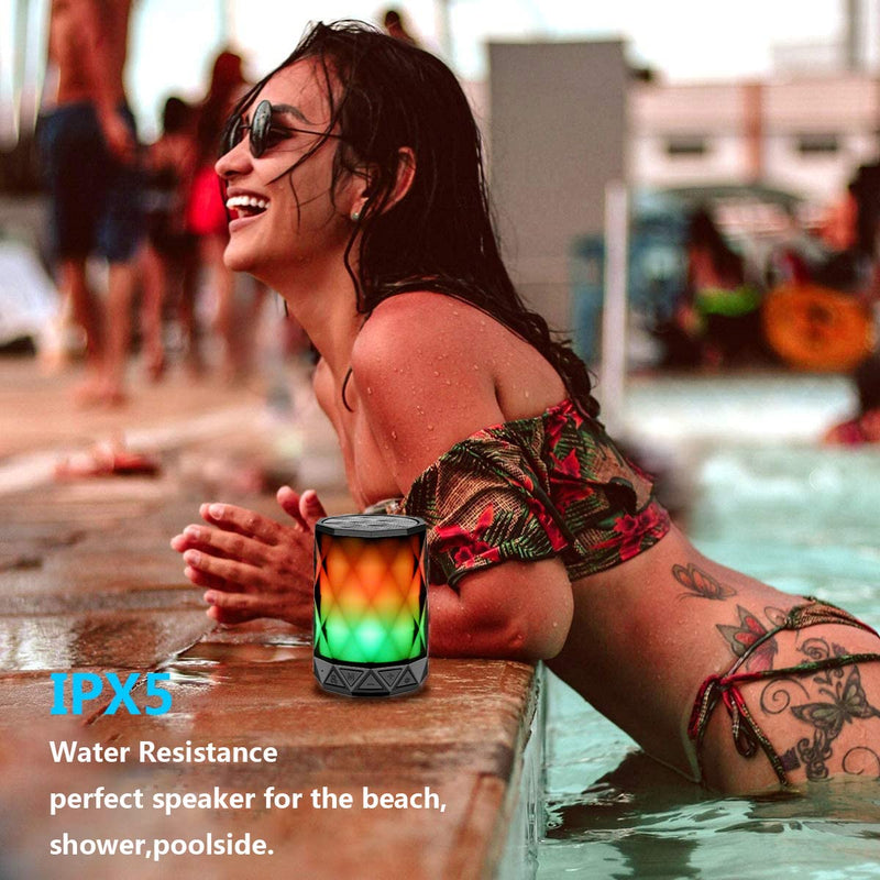 [Australia - AusPower] - LED Portable Bluetooth Speakers with Lights, LFS Night Light Waterproof,Speakers Color Change Computer Speaker,Mic TF Card TWS Support for iPhone Samsung Gaming Christmas (Multi) Multi 